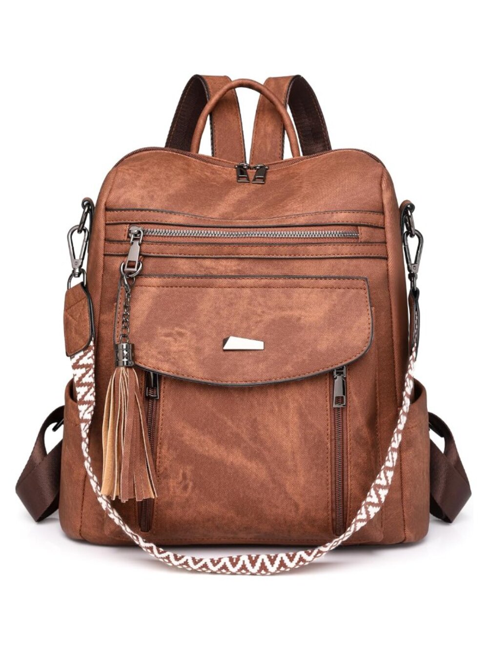 PU Leather Convertible Backpack Purse Womens Anti-Theft Travel Daypack Fits 14